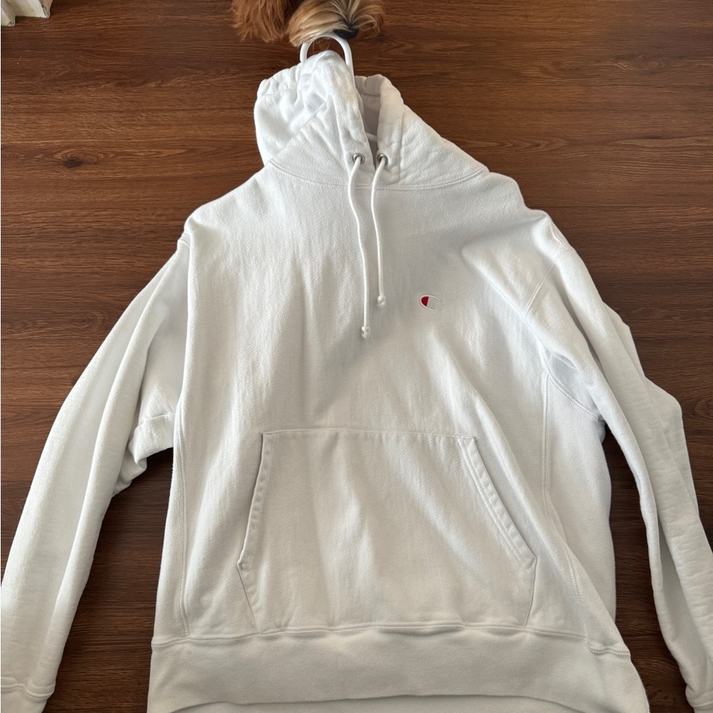 Heavyweight champion reverse weave white Hoodie